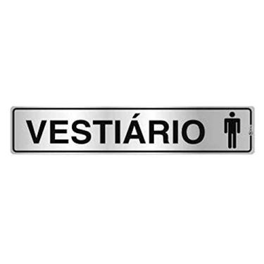 Imagem de Placa de Sinalização Alumínio 05x25cm Vestiário Masculino C05088 Indika