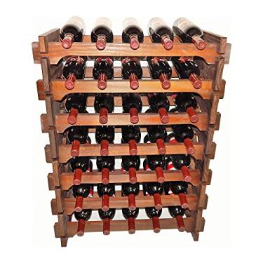 Imagem de Adega Vinho Madeira 35 Garrafas Cor Imbuia C05 Cevey Adegas e Artesanatos