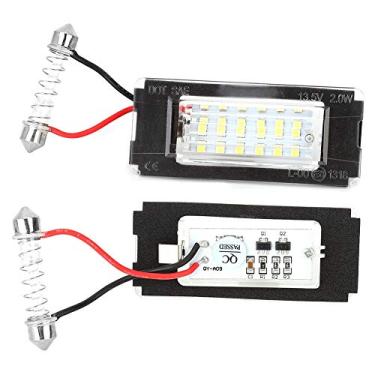 Imagem de Tbest Luzes de matrícula, lâmpadas de matrícula, 1 par 12V 18 SMD LEDs número placa de licença luzes adequadas para R56 R57 R58 R59 2006 2014