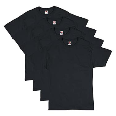 Imagem de Camiseta masculina de manga curta Hanes ComfortSoft (pacote com 4), Preto, Medium