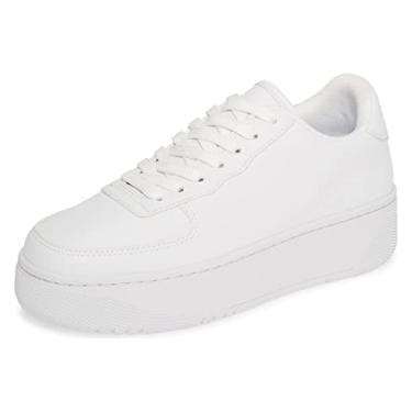 Imagem de Jeffrey Campbell COURT Fashion Sneakers White Lace Up Platfrom Tennis Shoes (10, WHITE WHITE)