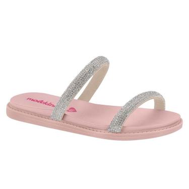 Imagem de Sandália Rasteirinha Feminina Molekinha Strass de Brilho de Tiras - 2312.255 - Lançamento