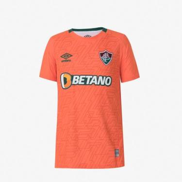 Imagem de Camisa Goleiro Fluminense 2022 Umbro Juvenil - Laranja+Verde