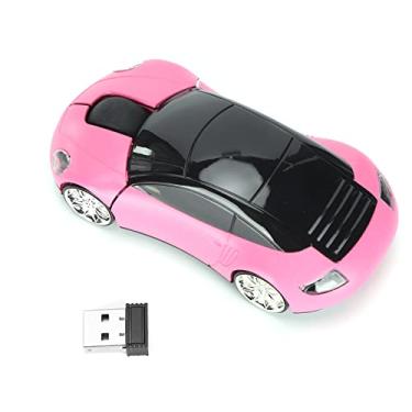 Imagem de Mouse Sem Fio Em Formato de Carro, Mouse óptico Sem Fio 2.4G Com Receptor USB, 3 Botões 800-1600DPI Mouse Sem Fio para PC, Laptop, Computador, Tablet (Rosa)