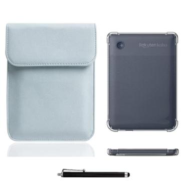 Imagem de enoxboo Capa para Kobo Clara 2e, 6 Polegadas 2022 Liberadas, Choques Slim Lim Clear Back Lightweight Matte Grip Lados TPU Bumper para Ereader, Vem com Uma Bolsa de Manga