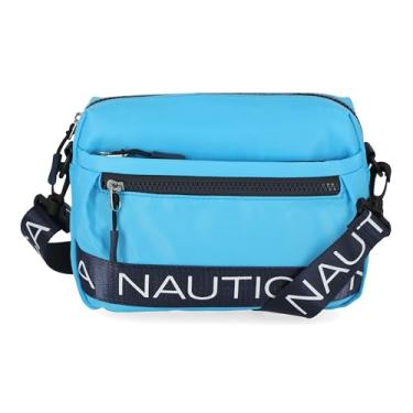 Imagem de Nautica Bolsa tiracolo de nylon com alça de ombro ajustável, Scuba Blue, One Size