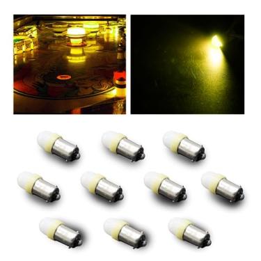 Imagem de PA Lâmpada LED 10PCS #44#47#1893#756#1847 T11 ba9s 2 SMD 2835 LED 6,3V DC Bayonet Pinball Máquina de Jogos Amarelo Dourado