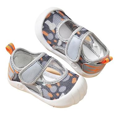 Imagem de Sandálias atléticas para meninos e meninas ao ar livre respirável fechado sandálias esportivas infantis leves respiráveis tênis de malha de verão, Cinza, 12-18 Meses