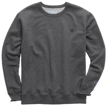 Imagem de Champion Camiseta masculina Powerblend de lã, logotipo C (cores aposentadas), (Coleção 2024) cinza-escuro mesclado, XX-Large