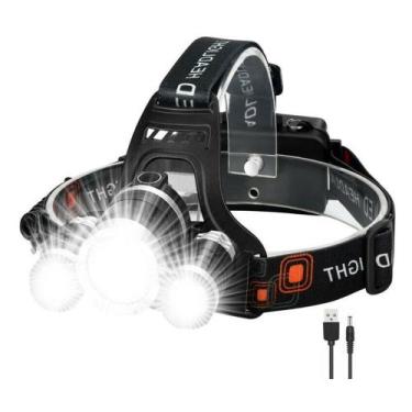 Imagem de Holofote Lanterna De Cabeça Recarregável Bivolt 4 Modos De Iluminação,