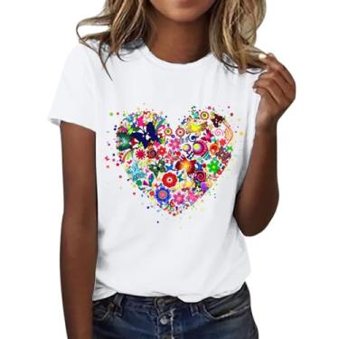 Imagem de Camiseta feminina CIN co de Ma yo 2024 Mexican Fiesta Summer Love Butterfly Floral Estampada Blusas Soltas Casuais, Branco, 3G