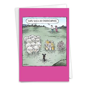 Imagem de NobleWorks Cartão de papel de parabéns bem-humorado com envelope de 12,5 x 17,7 cm (1 cartão) Congates, Good Luck Dog Overachiever C10295CGG
