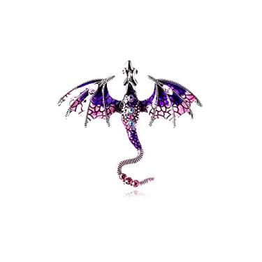 Imagem de Broche de dragão esmaltado vintage punk dragão broche de animal dominador dragão voador broche personalidade roupas chapéu bolsa acessórios para homens mulheres, Cobre, Cobre