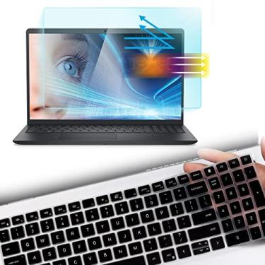 Imagem de Protetor de tela para 15,6 novo Dell Inspiron 15 3510 3511 3515 3525 3530 3535 5510 5515 5518 protetor de tela anti-luz azul e capa de teclado, bloqueio de filtro de tela de proteção ocular UV e