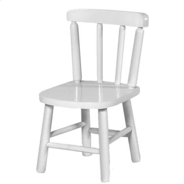Imagem de Cadeira Infantil Madeira Maciça Colorida Educativa Para Crianças (Branco)