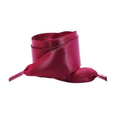 Imagem de Silk Flat Ribbons Sneakers Laces Wedding Unisex Suitable Satin Ided Polyester Smooth Women Candy Shoe ShoeLace (Color : Dark red, Size : 80cm)