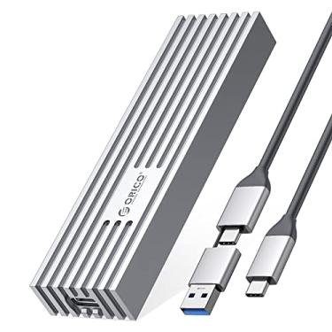 Imagem de ORICO Gabinete SSD NVMe de 10 Gbps, adaptador M.2 para USB-C para NVMe M-Key 4TB SSD 2280, capa SSD externa M2 de alumínio, compatível com Thunderbolt 3/4 USB 3.2/3.1/3.0/tipo - M232-cinza