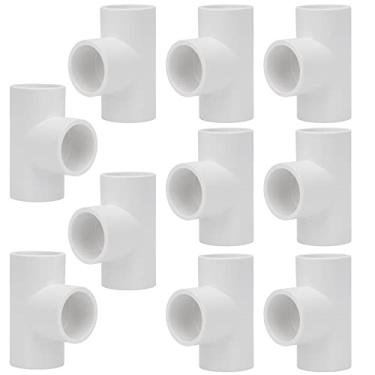 Imagem de Pacote com 10 conectores de tubos de PVC de 3 vias, 3/4 polegadas, SCH40, acessórios de canto de PVC, acessórios de cotovelo para prateleira de PVC DIY, estrutura de suporte de jardim, conexão de