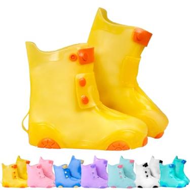 Imagem de Capas para sapatos de chuva | Capas de sapato impermeáveis para crianças, meninos e meninas | galochas reutilizáveis (amarelo/laranja, GG)