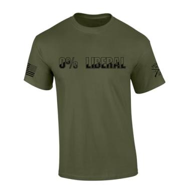 Imagem de Camiseta masculina divertida de manga curta Patriot Pride Zero 0% Liberal Political, Verde militar, 3G
