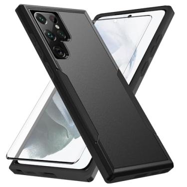 Imagem de Asuwish Capa de celular para Samsung Galaxy S22 Ultra 5G com protetor de tela de vidro temperado e acessórios para celular de proteção de corpo inteiro híbrido fino S22ultra 22S S 22 S22ultra5g 6,8