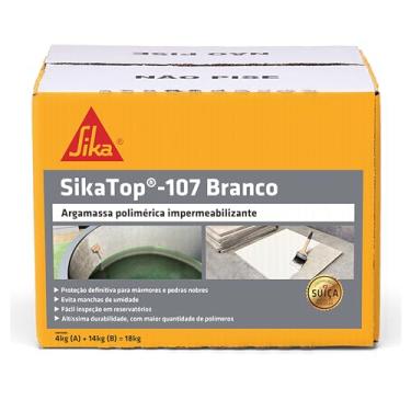 Imagem de Sika - Revestimento Impermeabilizante - Sikatop 107 Branco - Concreto, argamassa e alvenaria - Caixa 18kg