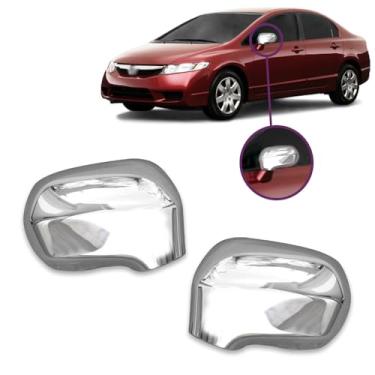 Imagem de Par Aplique Cromado para Capa Retrovisor Honda New Civic 2007 2008 2009 2010 2011