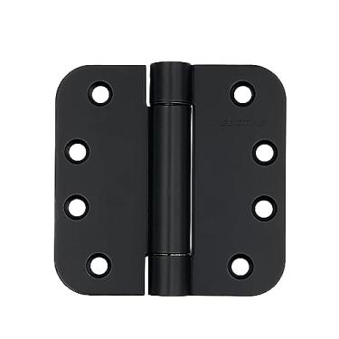 Imagem de Dobradiças de porta automáticas de aço inoxidável 10 cm x 10 cm (polegadas) raio de 1,5 cm (5/20.3 cm), dobradiça preta de mola dobradiças para serviço pesado, interior doméstico, fogo, exterior,