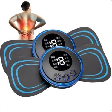 Imagem de Mini Massageador Kit com 2 Pulso Elétrico EMS Portátil Recarregável Aparelho Alivia Dor Muscular Tensão Pescoço Coluna Lombar Pernas Braços Abdomen Estimulador Relaxamento