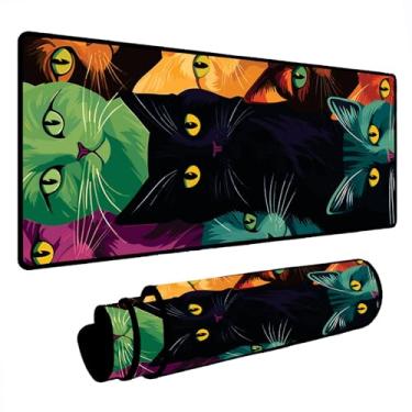 Imagem de Novo Mouse Pad Gamer Deskpad Speed Extra Grande Borda Costurada Profissional Varios Tamanhos - Gatinho Colors (60x30)