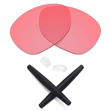 Imagem de Lentes de reposição e kits de borracha Mryok para óculos de sol Oakley Crosshair 2012, Hd Pink No Polarized Lenses & Black Rubber Kits, One Size