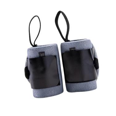 Imagem de oshhni 2x Fitness Wrist Straps Suporte de pulso Respirável Pulseira de compressão, para exercícios Ginásio Basquete Homens Mulheres Powerlifting, Cinza