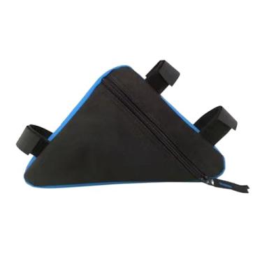 Imagem de Fancyes Bolsa de armazenamento para bicicleta, bolsa triangular, bolsa de selim, tecido Oxford, bolsa de grande capacidade, bolsa para quadro de bicicleta, Azul