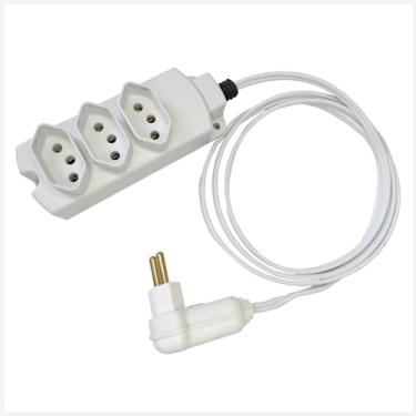 Imagem de Extensão Elétrica 3 Metros Plug 90° 3 Tomadas 20 amperes