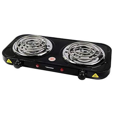 Imagem de Fogão Fogareiro Elétrico Portátil Espiral Camping 2 Bocas 120v