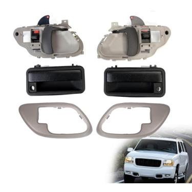 Imagem de Maçaneta de porta externa e maçanetas internas com kit de moldura 5742229 15742230 15708043 15708044, serve para Chevy Silverado/Cheyenne/Tahoe, serve para GMC Yukon/C1500/K2500/3500, lado direito