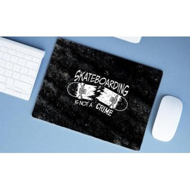 Imagem de Mouse Pad Emborrachado Personalizado Grande Skate Is Not a Crime - Del