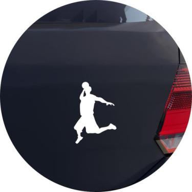 Imagem de Adesivo de Carro Basquete Enterrada Handeball - Cor Azul - Melhor Ades