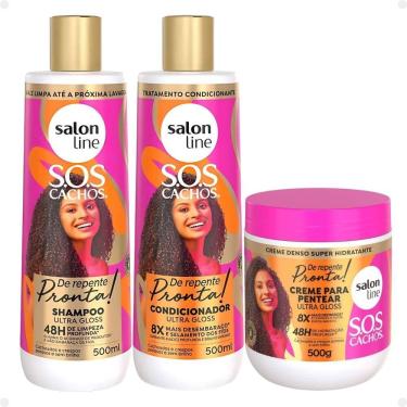 Imagem de Salon Line Sos Cachos De Repente Pronta!: Shampoo, Condicionador e Creme para Pentear