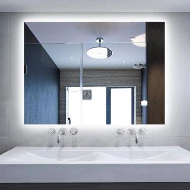 Imagem de Espelho lapidado bisotê Iluminado com LED frio - 60x80cm - Woodglass