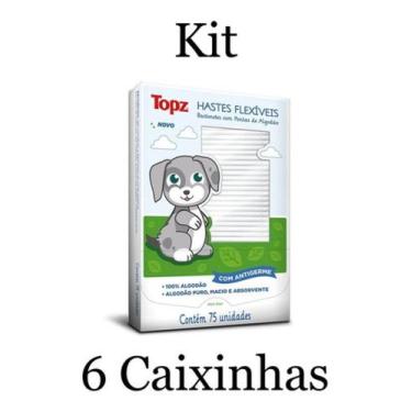 Imagem de Cotonete Para Bebê Topz Baby Com 75 Und - Kit Com 06 Caixas - Cremer