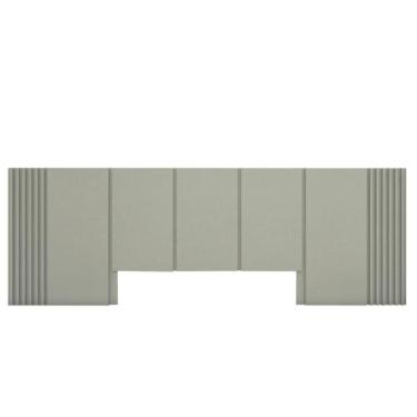 Imagem de Cabeceira Cama Queen Ripada 3,50m PRT 100% MDF Casa Lar - Casa Lar Dor