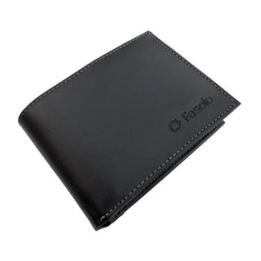 Imagem de Carteira Fasolo H062 Couro Masculina com Porta Moedas, Preto