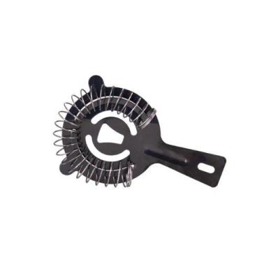 Imagem de Coador Strainer De Gelo Profissional Aço Inox Preto  Barman Bebidas Dr