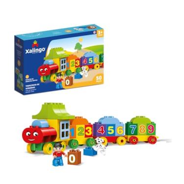 Imagem de Xalingo Blocos de Montar Trenzinho de Números 50 Peças Grandes