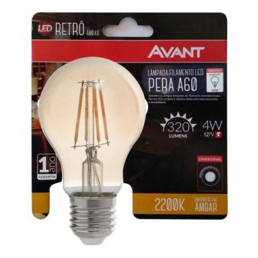 Imagem de Lâmpada Led Filamento A60 4W 2200K Dimerizavel Retrô Avant