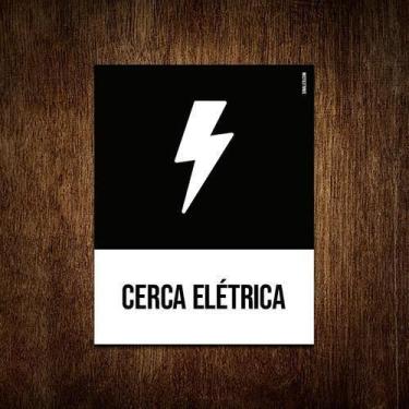 Imagem de Placa Sinalização Ícone - Cerca Elétrica 18X23 - Sinalizo