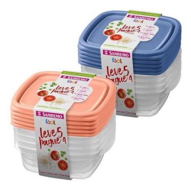 Imagem de Conjunto De Potes Plástico Sanremo 530ml Leve 10 E Pague 8