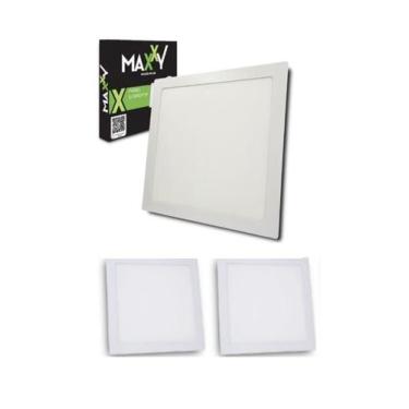 Imagem de Kit 3 Painéis Plafon Led Embutir Quadrado 18W  Frio 6500k - Maxxy