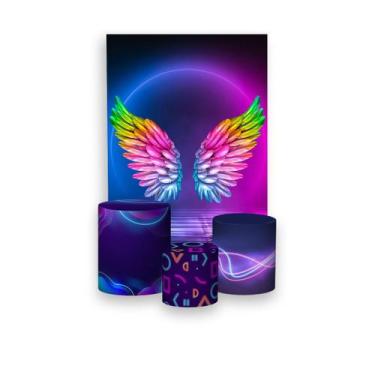 Imagem de Painel De Festa Vertical 1,50 x 2,20 + Trio De Capas Cilindro - Asas C